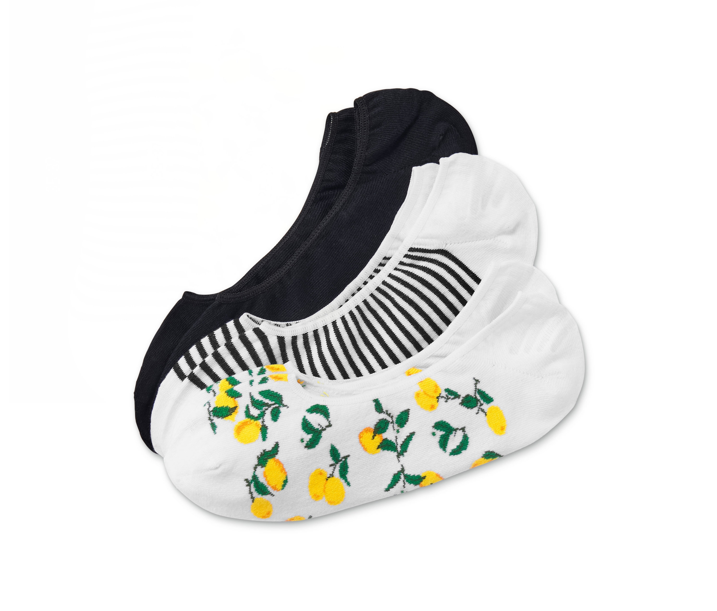 Tchibo - Zestaw 3 par stopek damskich do butów typu sneakers, biały/czarny
