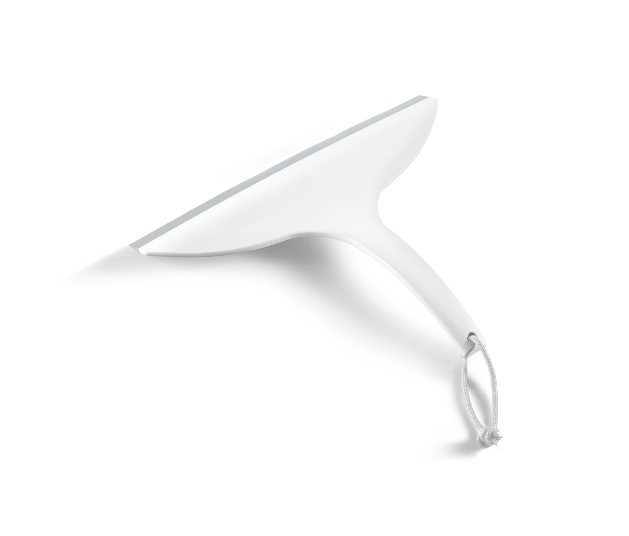 Biała ściągaczka do wody na białym tle.