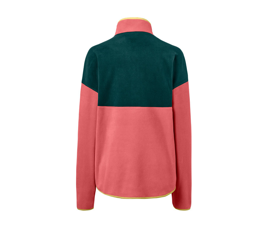 Bluza z polaru z plisą z guzikami, w szerokie pasy.