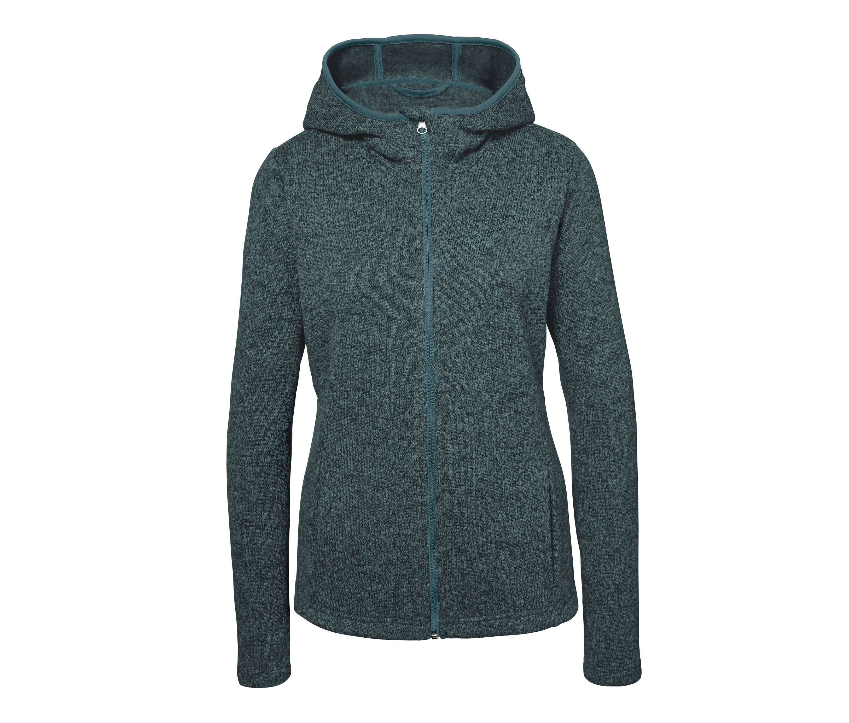 Tchibo - Damska bluza z dzianiny polarowej z kapturem, zielony