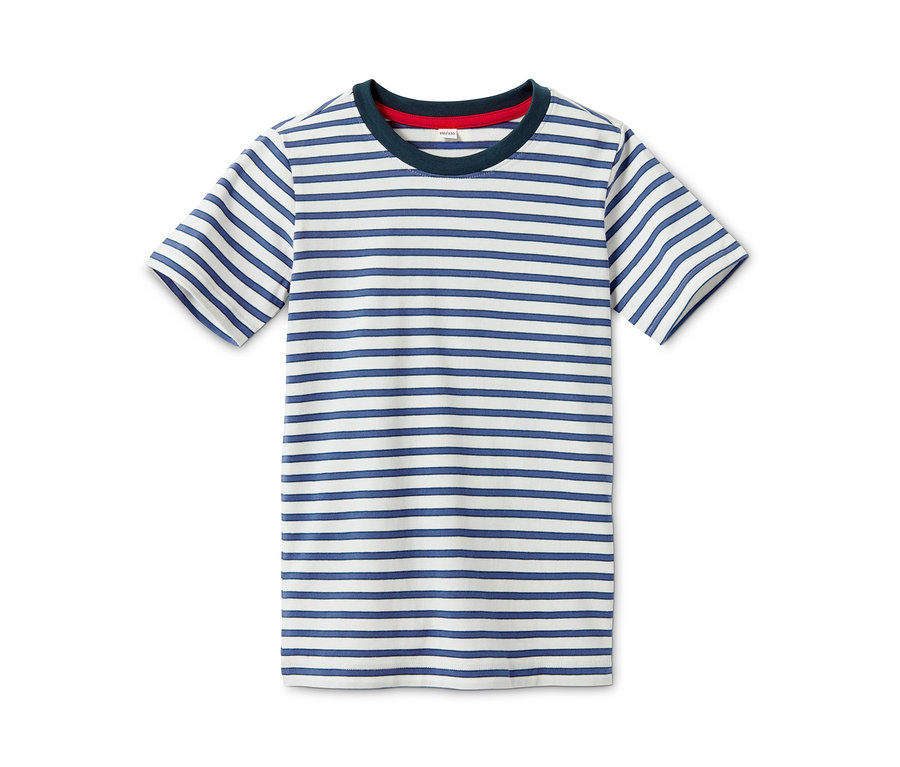 Pasiasty T-shirt z krótkim rękawem z bawełny organicznej.