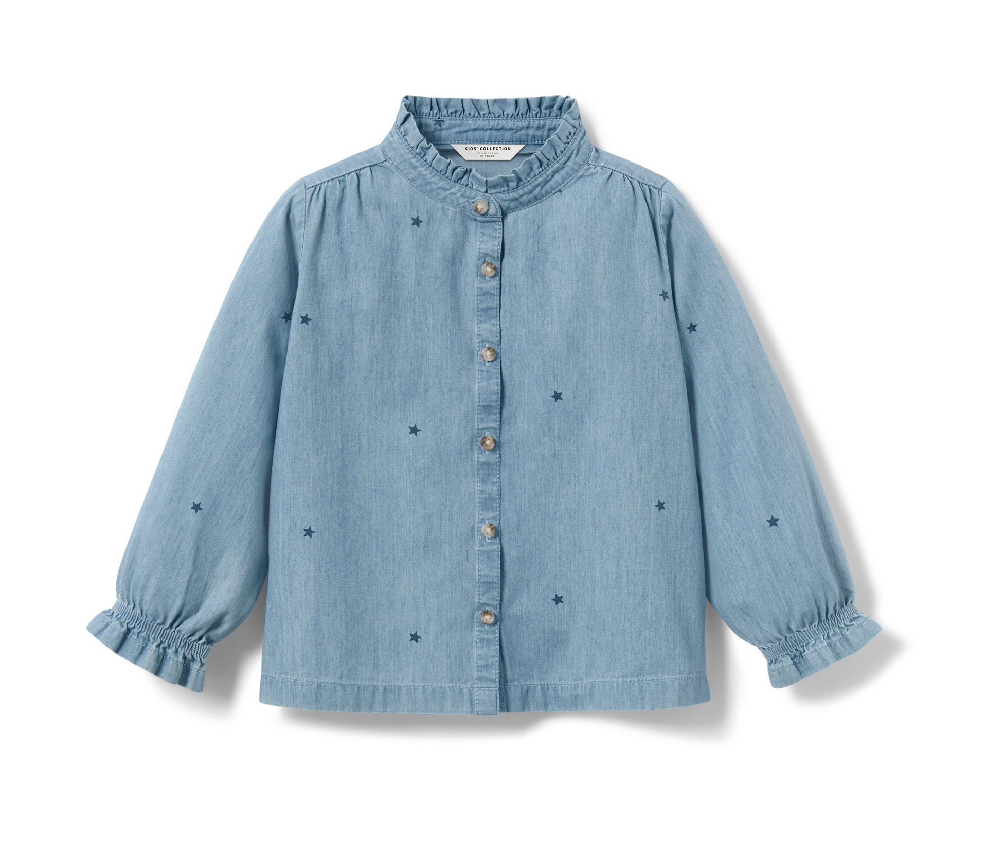 Tchibo - Bluzka dziecięca z tkaniny chambray- niebieski