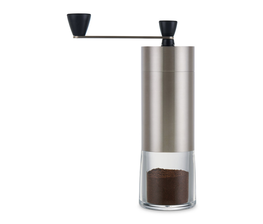 Ręczny młynek do kawy, srebrny
