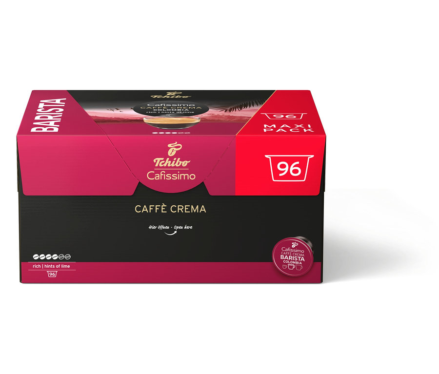 Opakowanie 96 kapsułek Cafissimo BARISTA Caffè Crema Colombia.