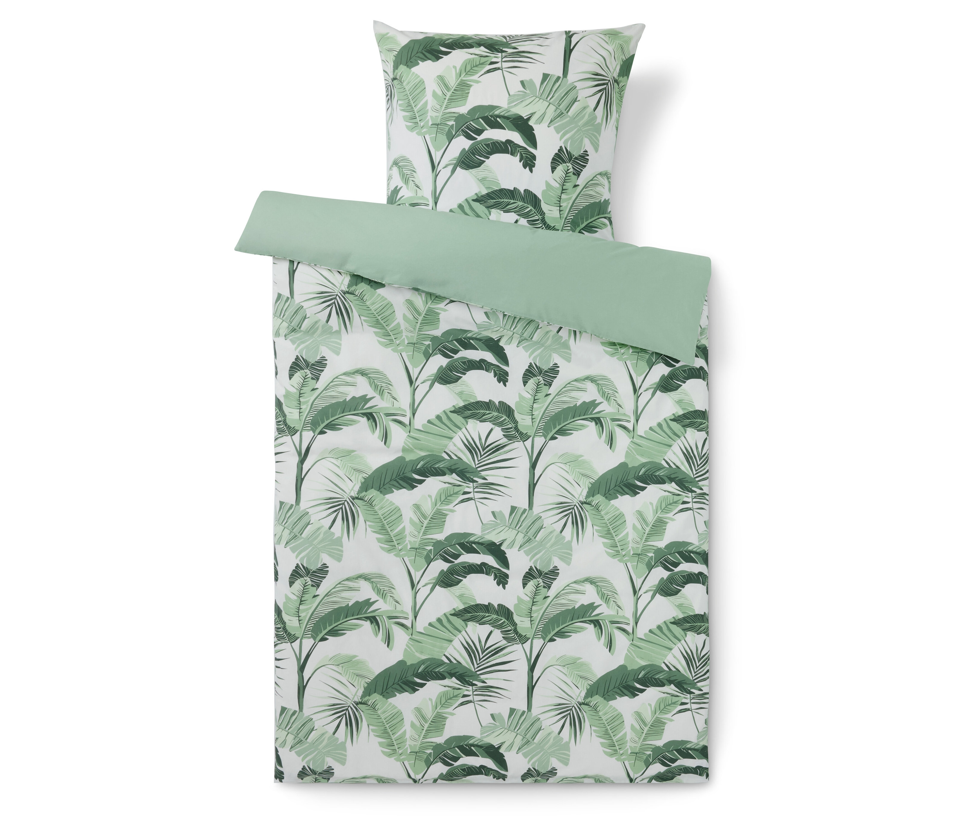 Tchibo - Pościel z bawełny renforcé - kolor: biały/zielony