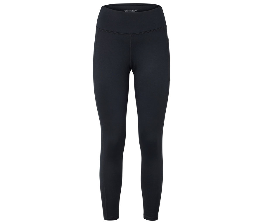 Czarne legginsy na białym tle.