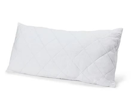 Biała poduszka Cell Solution® o wymiarach 80 x 40 cm, z pikowaniem w kształcie rombów leży na białym tle.