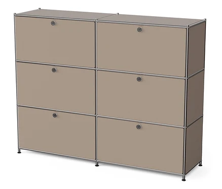 Metalowa komoda »CN3« z 6 klapami, taupe.