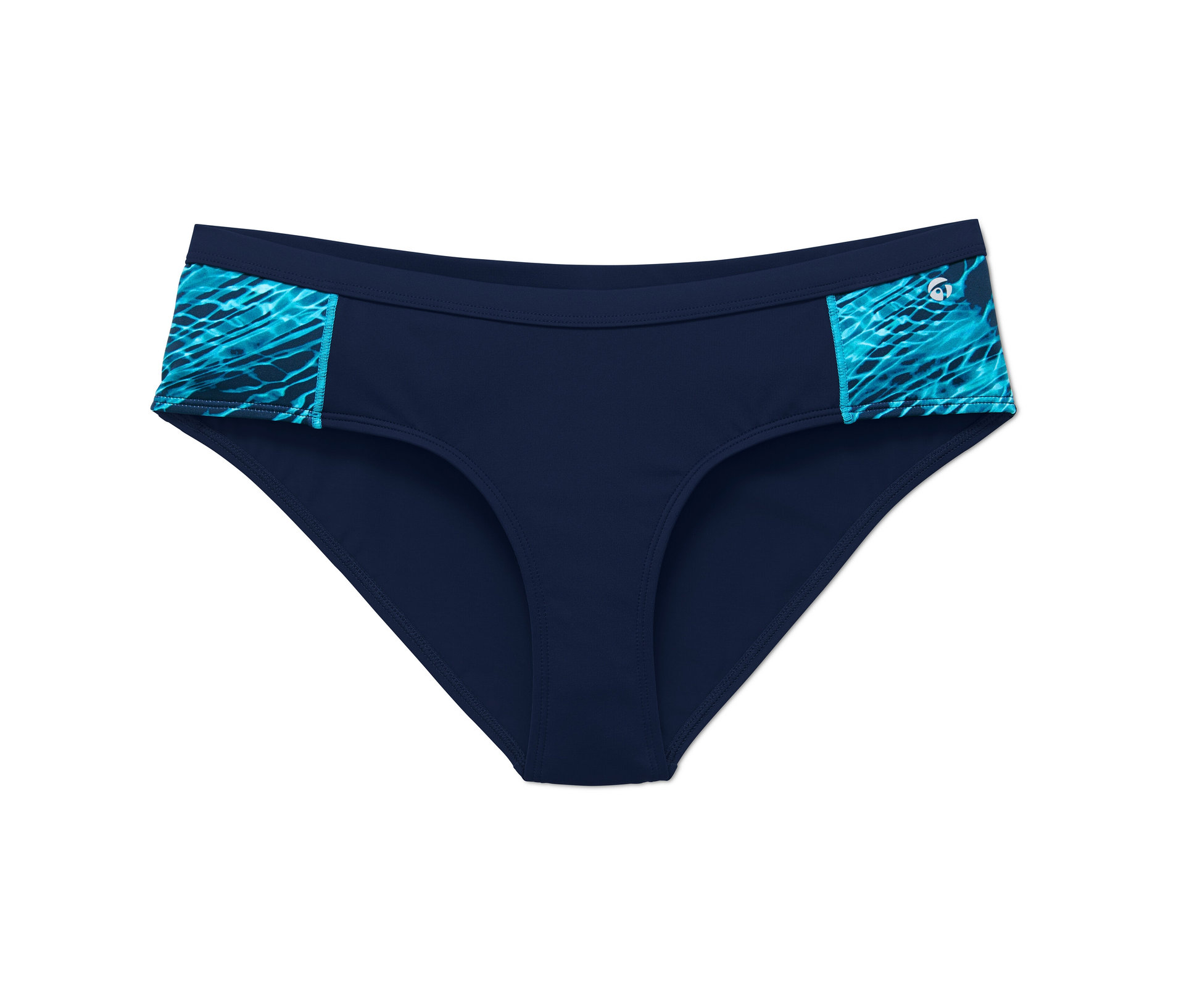 Tchibo - Granatowe majtki sportowe od bikini z turkusowymi wstawkami ozdobnymi