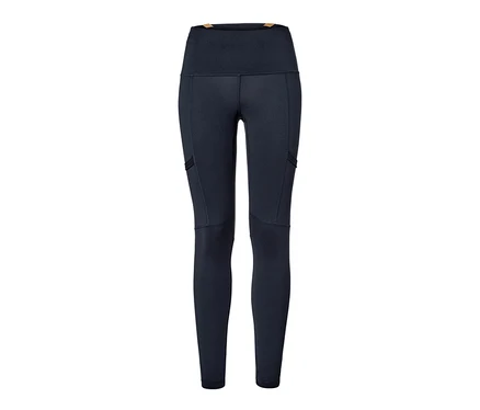 Ciemnoniebieskie legginsy trekkingowe.