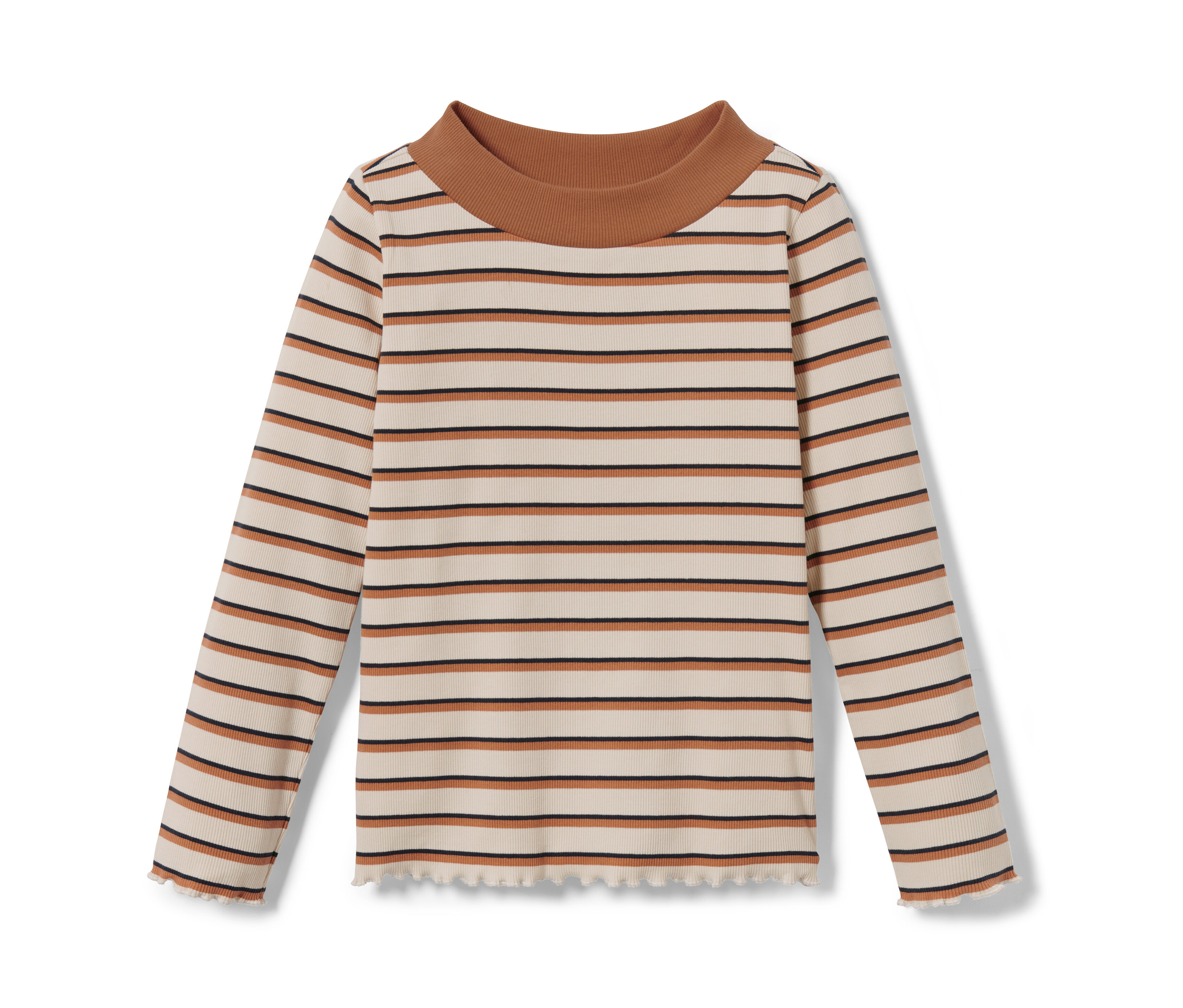 Tchibo - Bluzka trykotowa- brązowy/biały/w paski