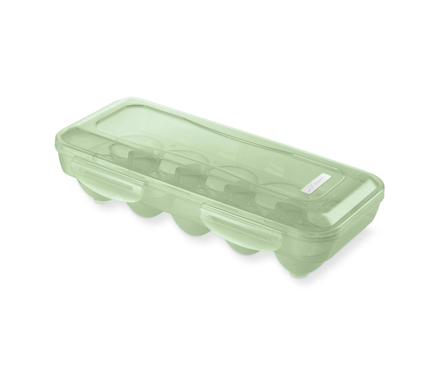 Jasnozielony pojemnik do przechowywania jajek.