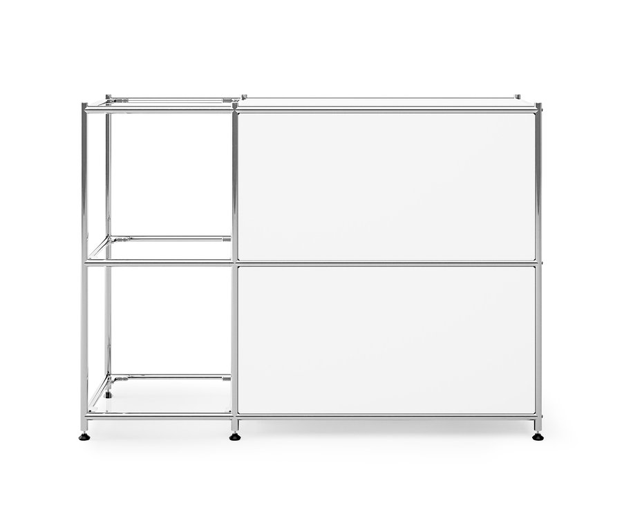 Biała metalowa szafka typu sideboard „CN3” z 2 klapami.
