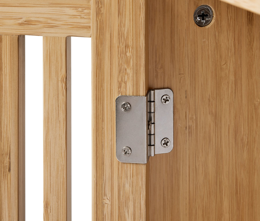 Szczegół szafki typu sideboard z zawiasem.