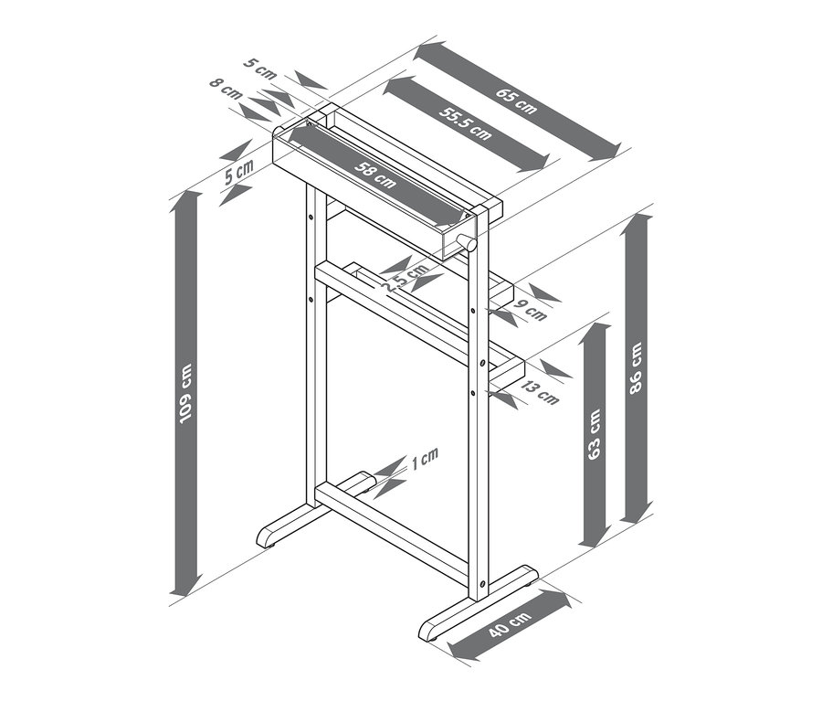 Wymiary wieszaka stojącego na ubrania.