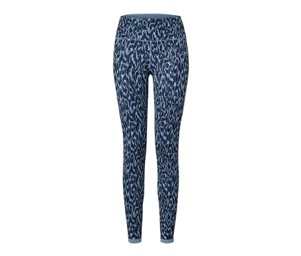 Niebiesko-jasnoniebieskie dwustronne legginsy sportowe.