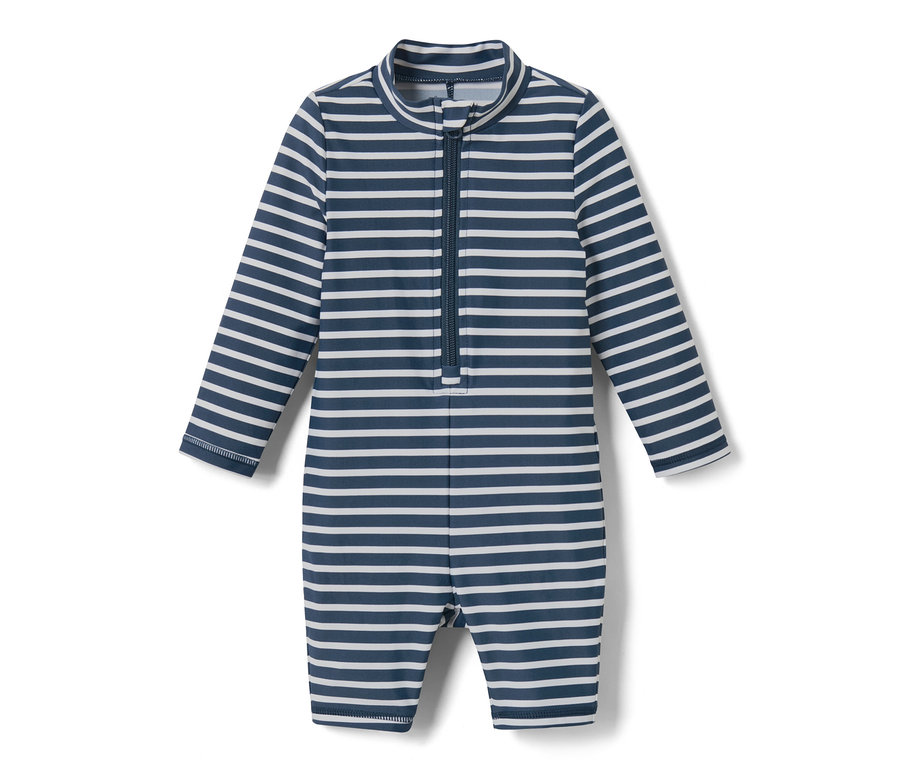 Kombinezon niemowlęcy w paski z filtrem UV 80.