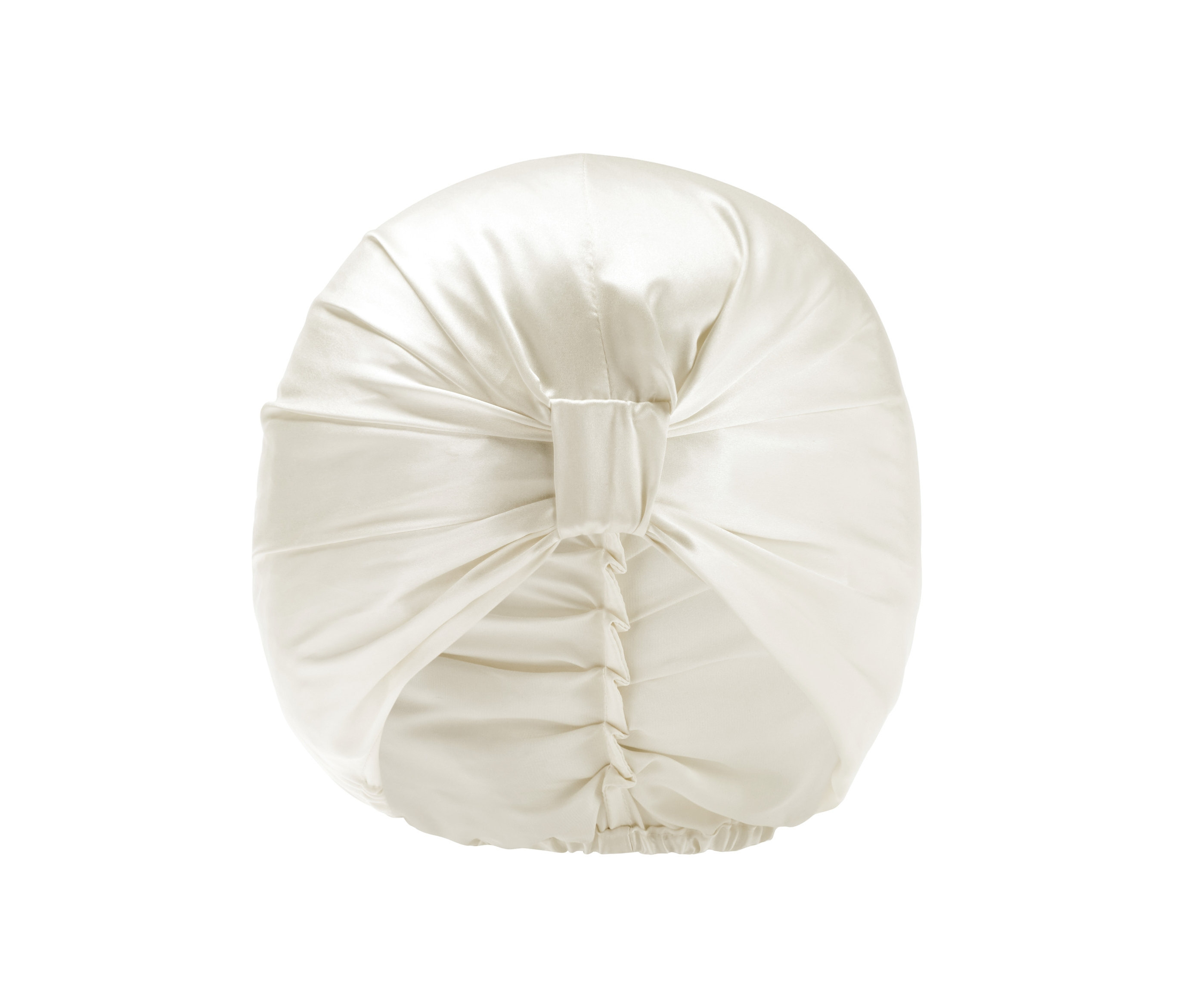 Biały jedwabny turban.