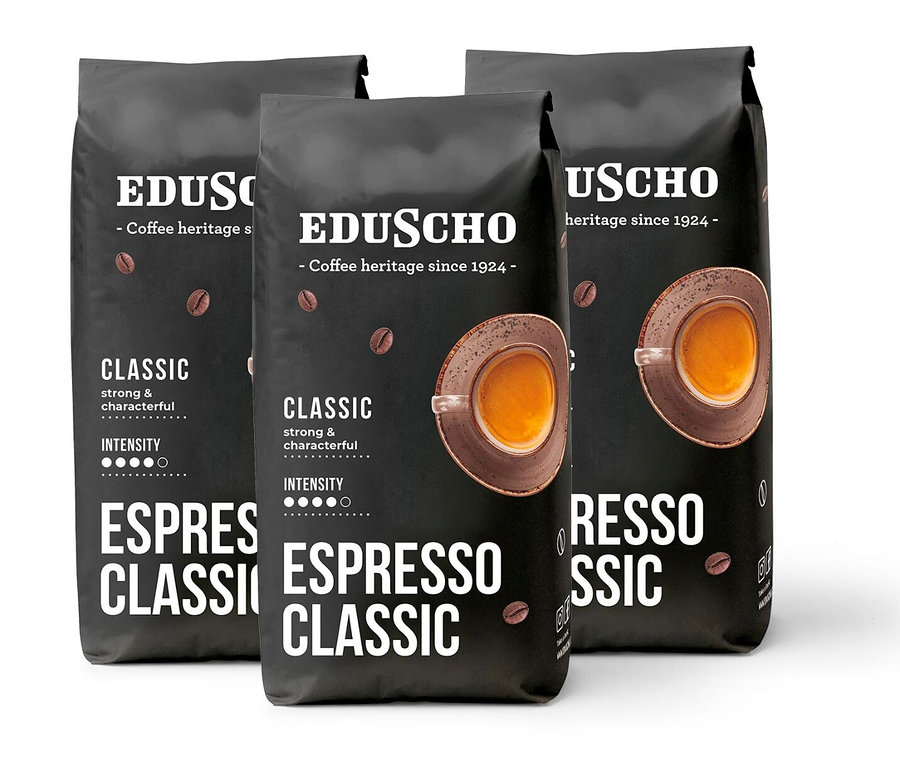 Eduscho Espresso Classic, 3 x 1kg, kawa w ziarnach