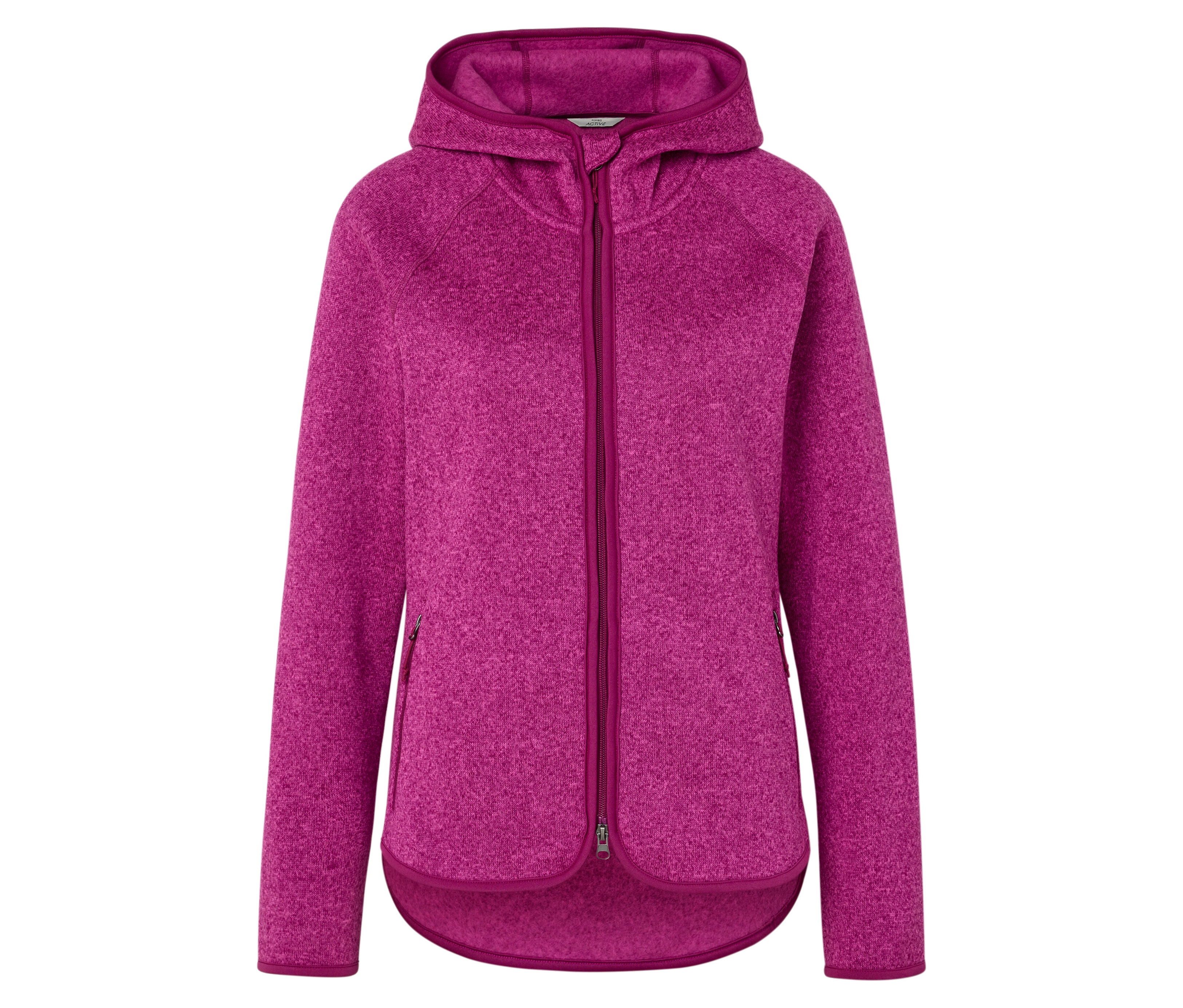 Tchibo - Bluza z dzianiny polarowej z kapturem- czerwony/różowy