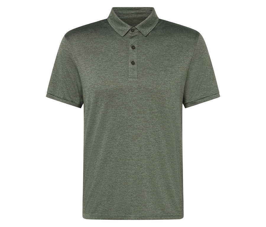 Zielone polo z trzema guzikami.