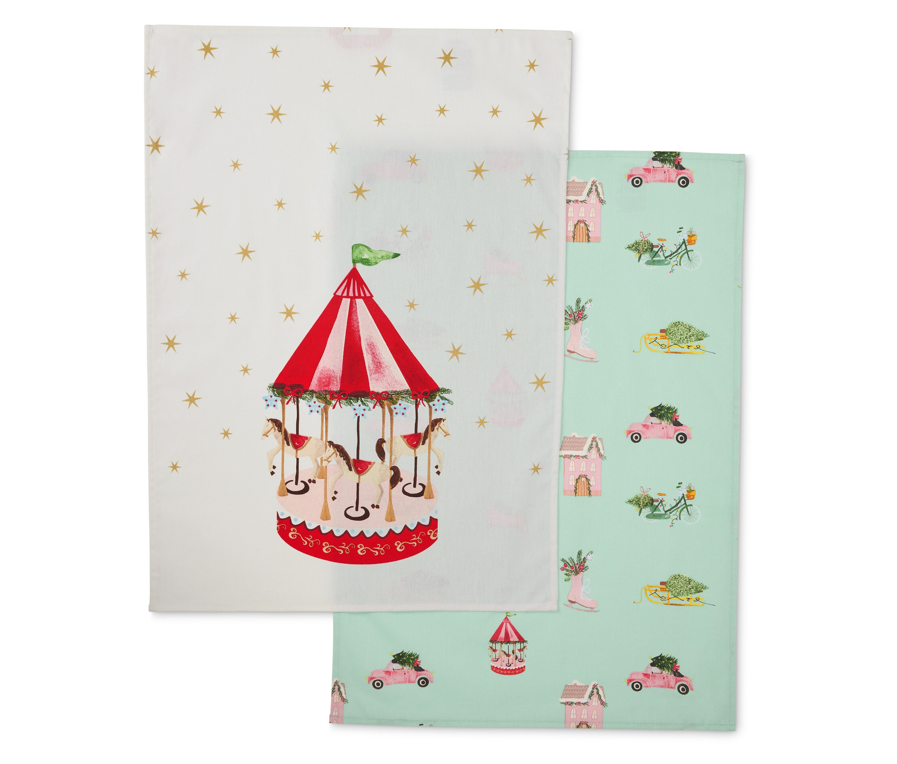 Tchibo - Ścierki do naczyń - kolor: zielony/biały