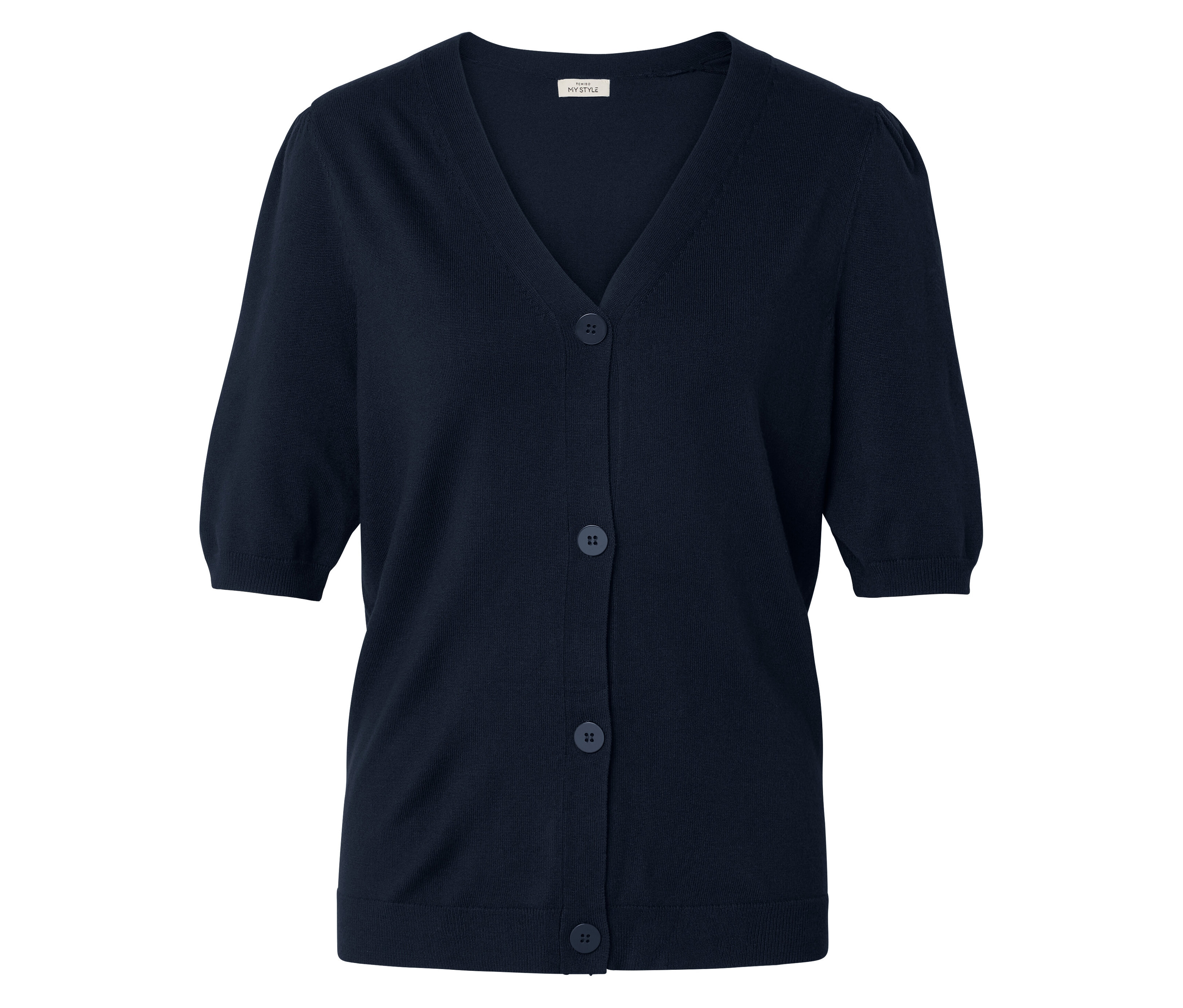 Tchibo - Kardigan z dzianiny o drobnym splocie- niebieski