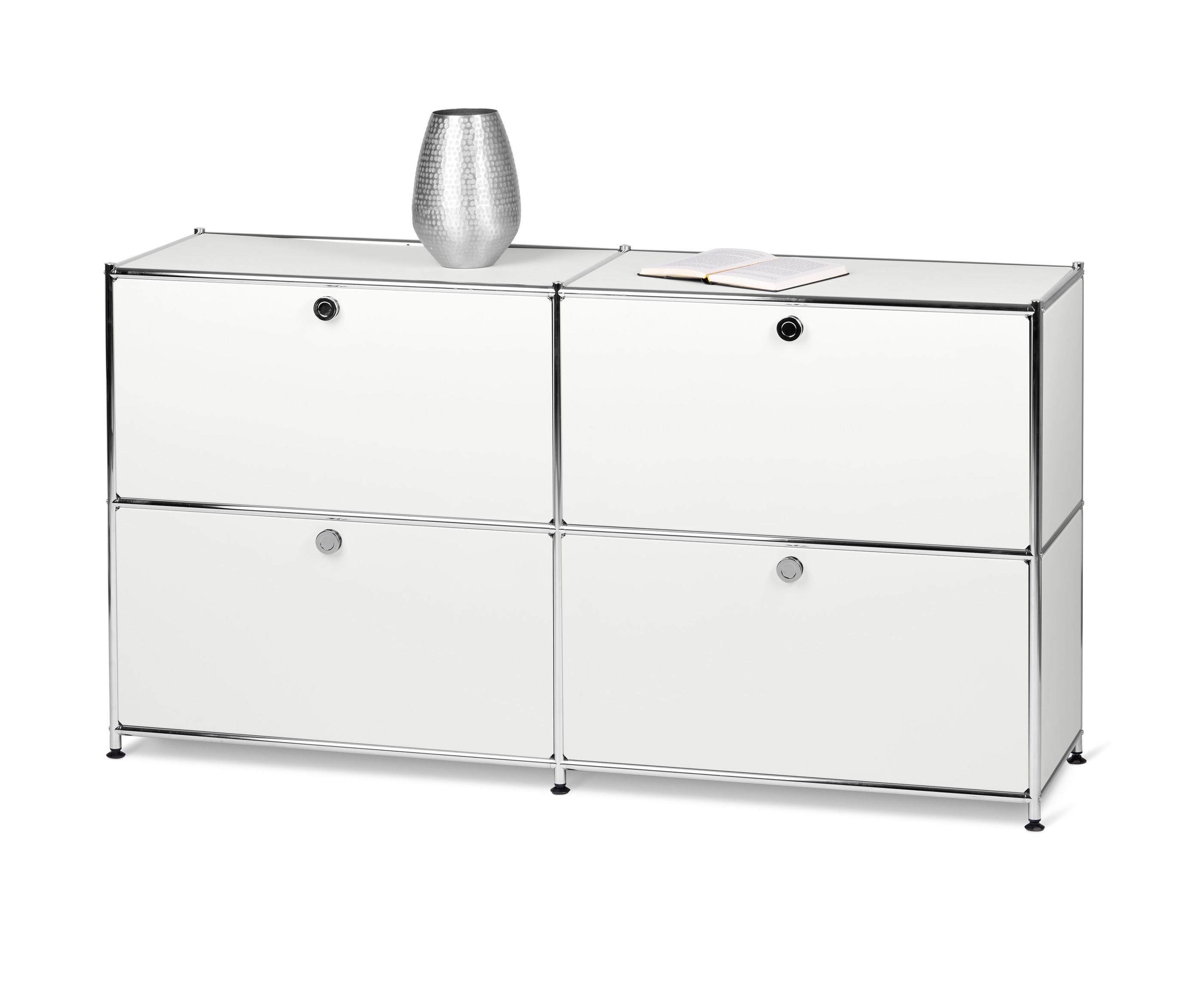 Tchibo - Szafka typu sideboard „Cn3” z 4 klapami - kolor: srebrny/biały