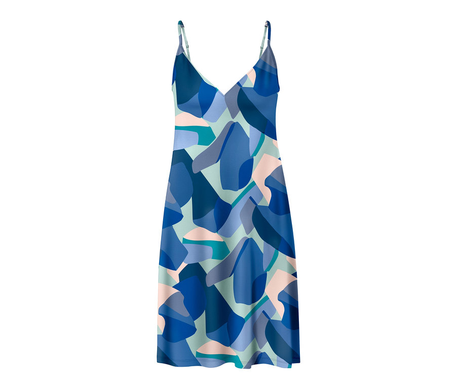 Wzorzysta koszula nocna na ramiączkach.