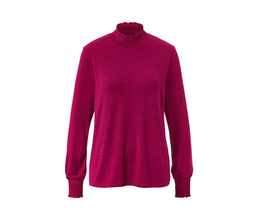 Bluzka koszulowa z nadrukiem i stójką.