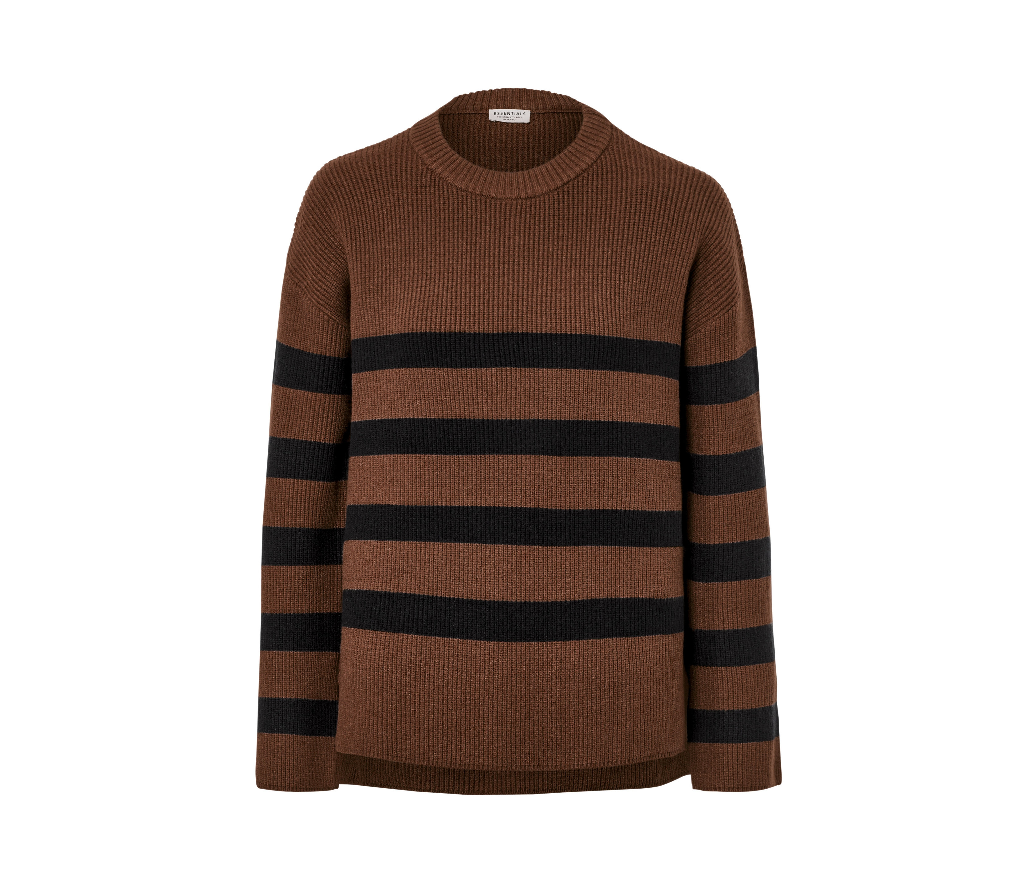 Tchibo - Pasiasty sweter z dzianiny, czarny/brązowy