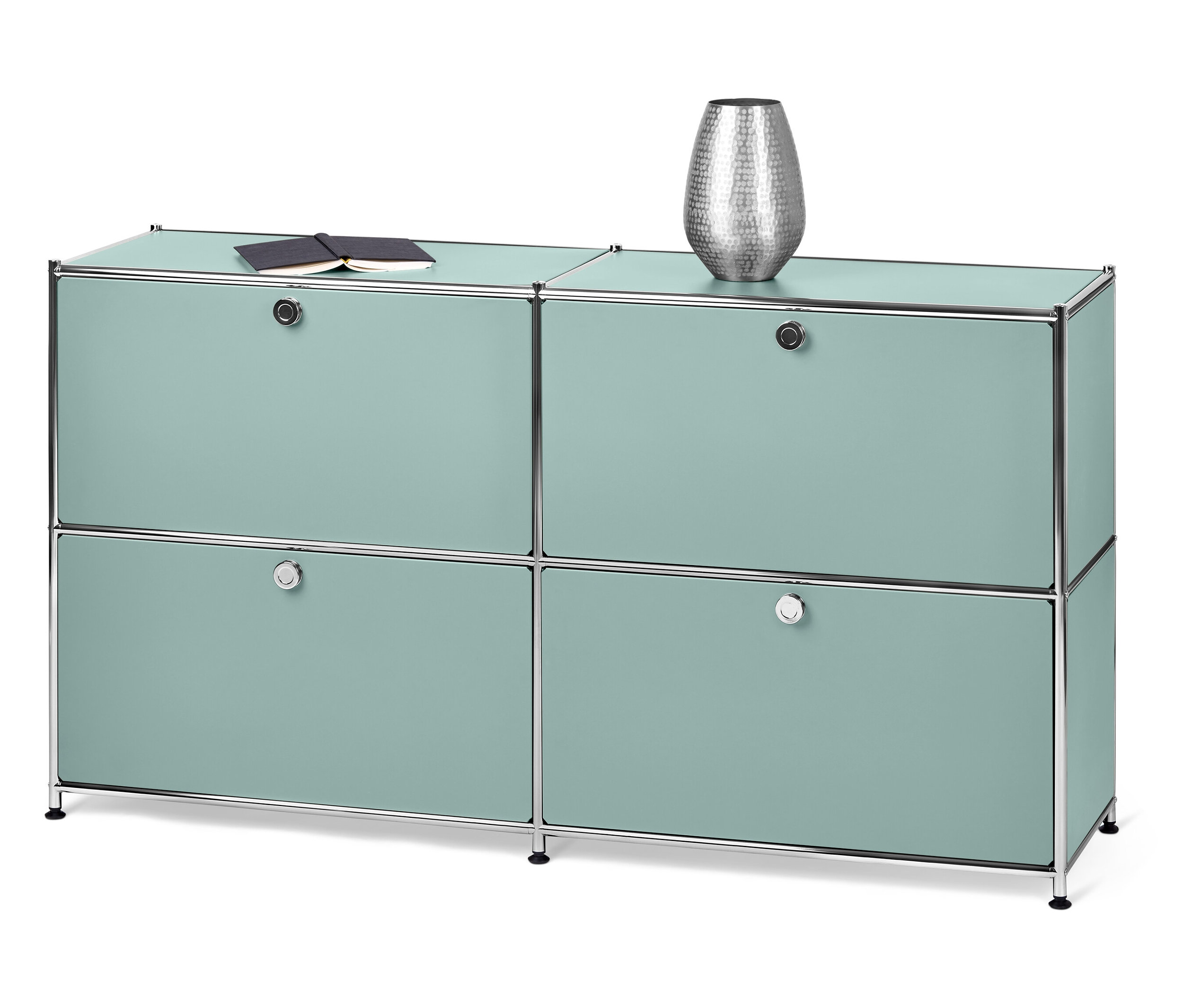 Tchibo - Metalowa szafka typu sideboard „Cn3” z 4 klapami - kolor: zielony