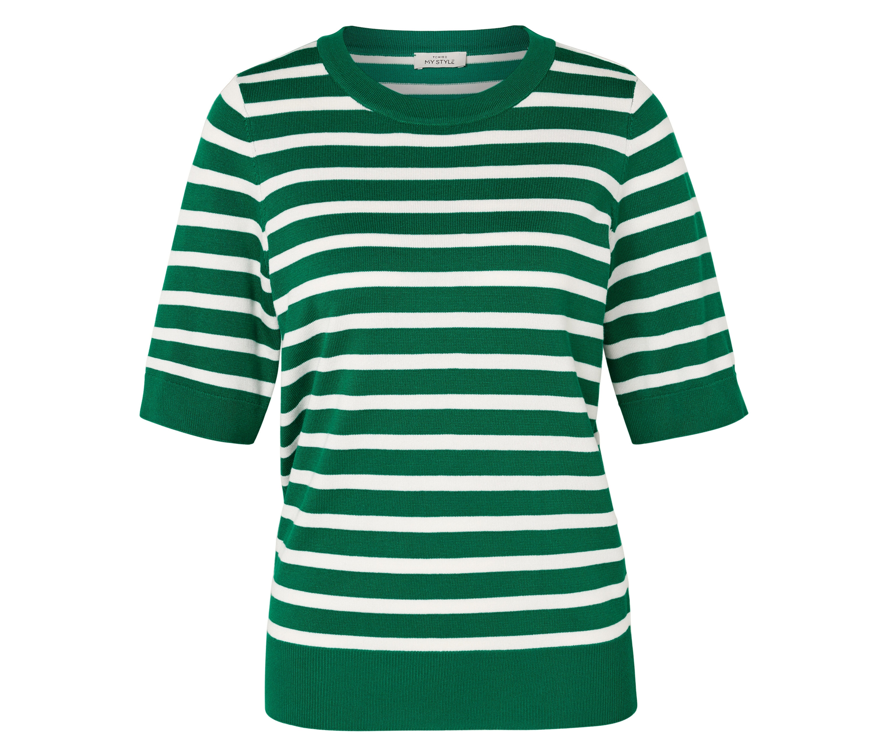 Tchibo - Cienki sweter- biały/zielony