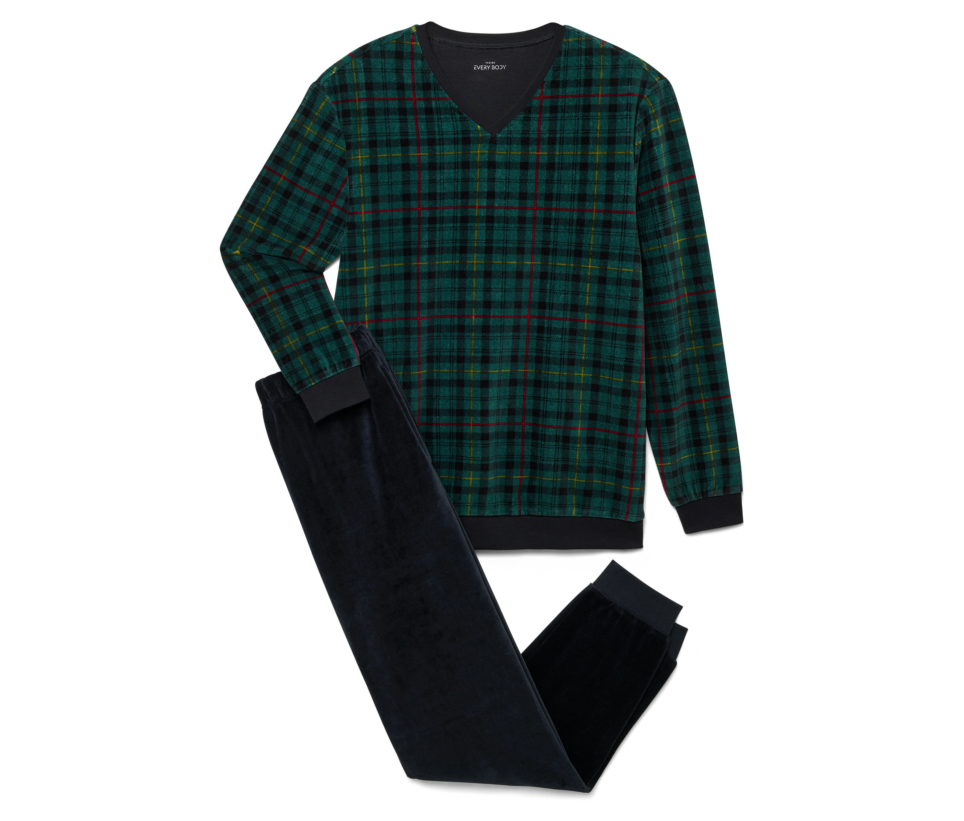 Tchibo - Welurowa piżama, zielony/czarny