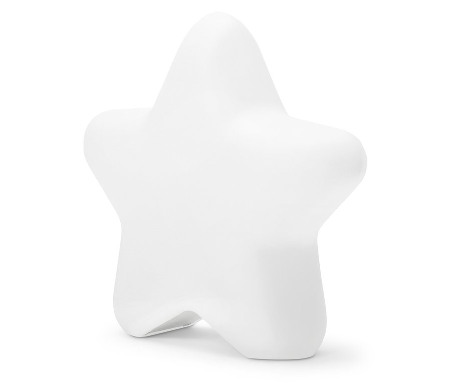 Biała gwiazda stoi na białym tle.