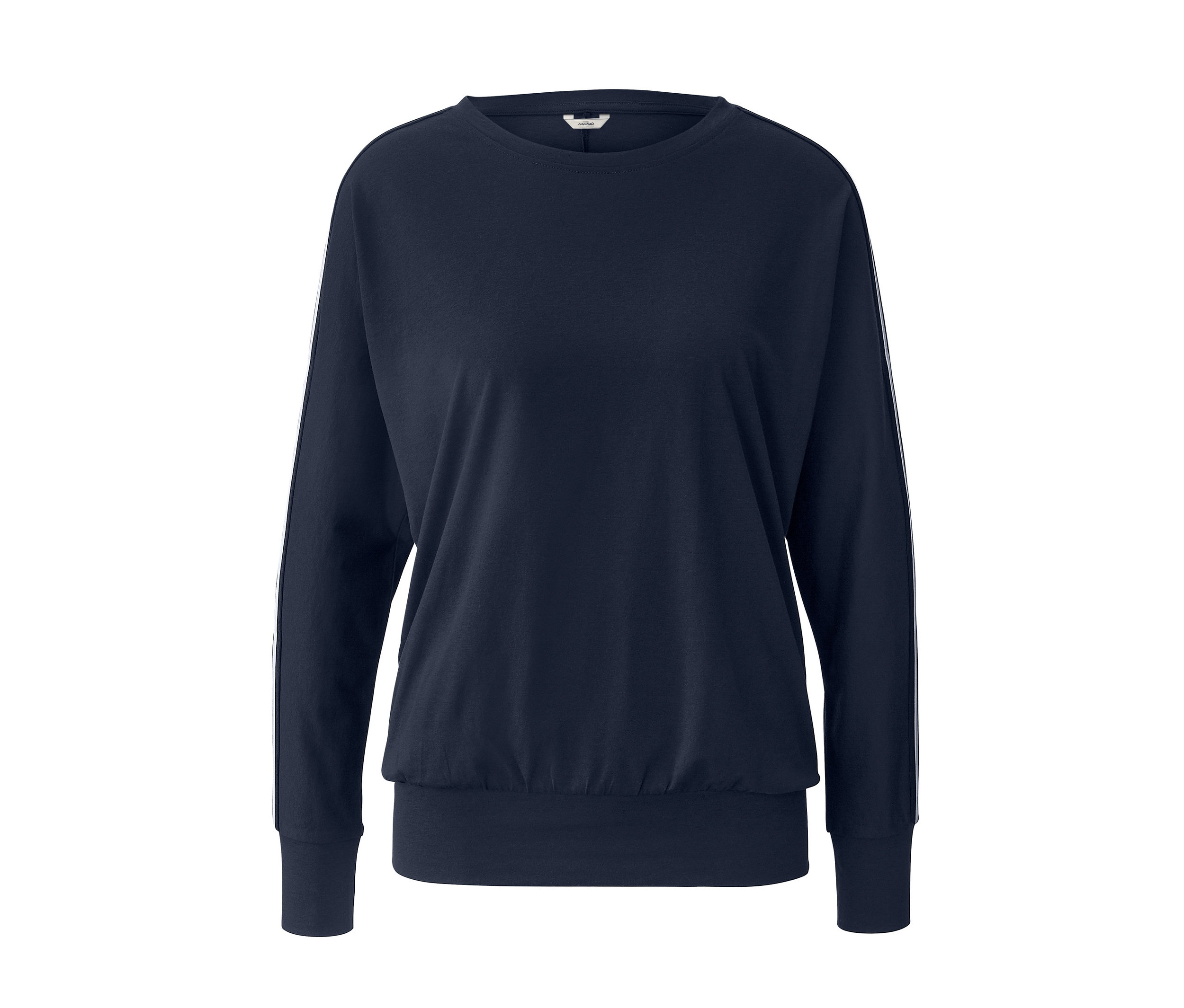 Tchibo - Damska bluzka z długim rękawem ze ściagaczami- niebieski