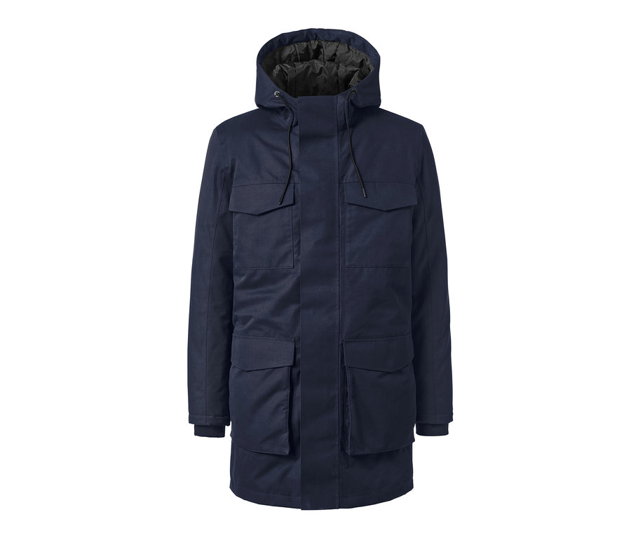 Niebieska parka.