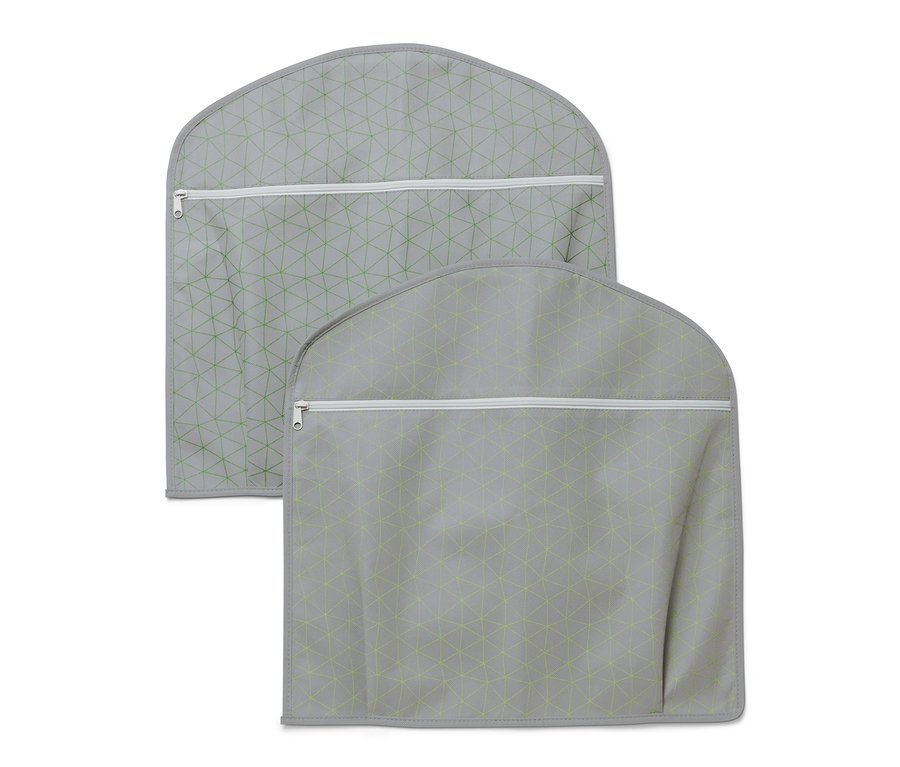 Dwa szare organizery do szafy w geometryczny wzór.