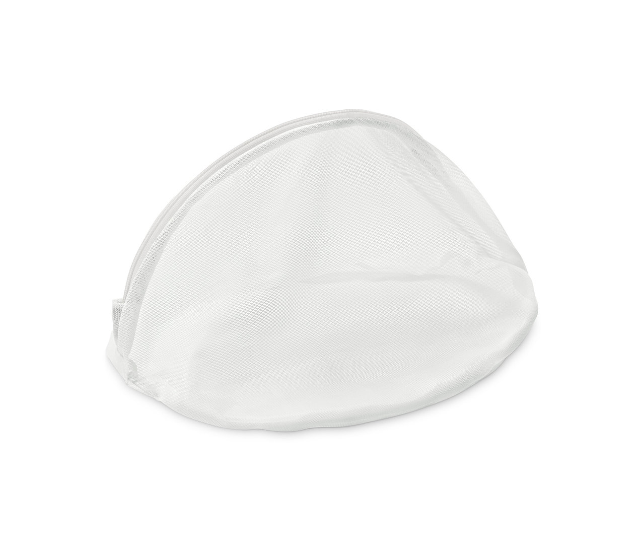 Zbliżenie na pojedynczą, białą siatkę do prania.