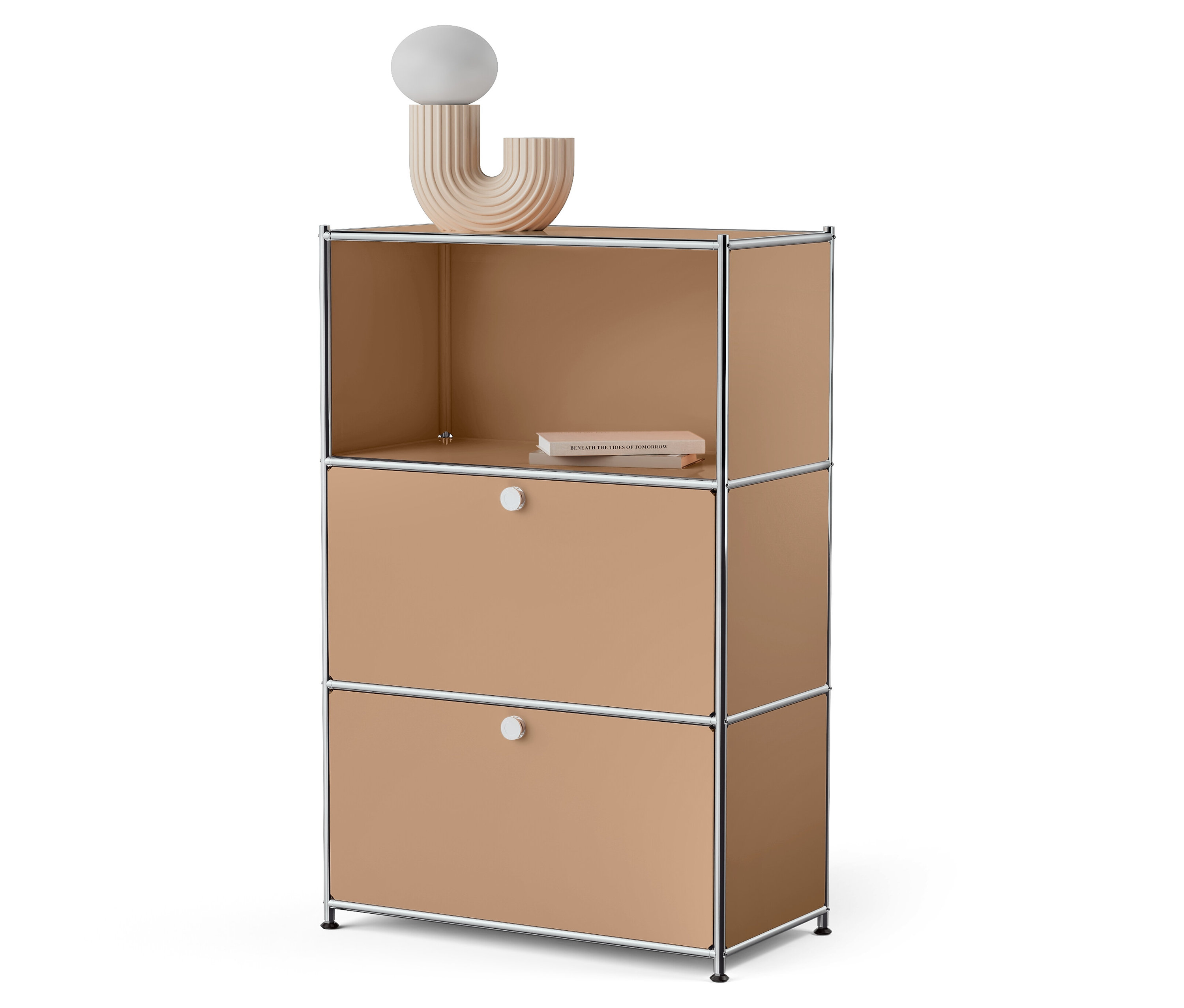 Tchibo - Metalowa komoda „Cn3” z 2 klapami do indywidualnego rozmieszczenia - kolor: brązowy