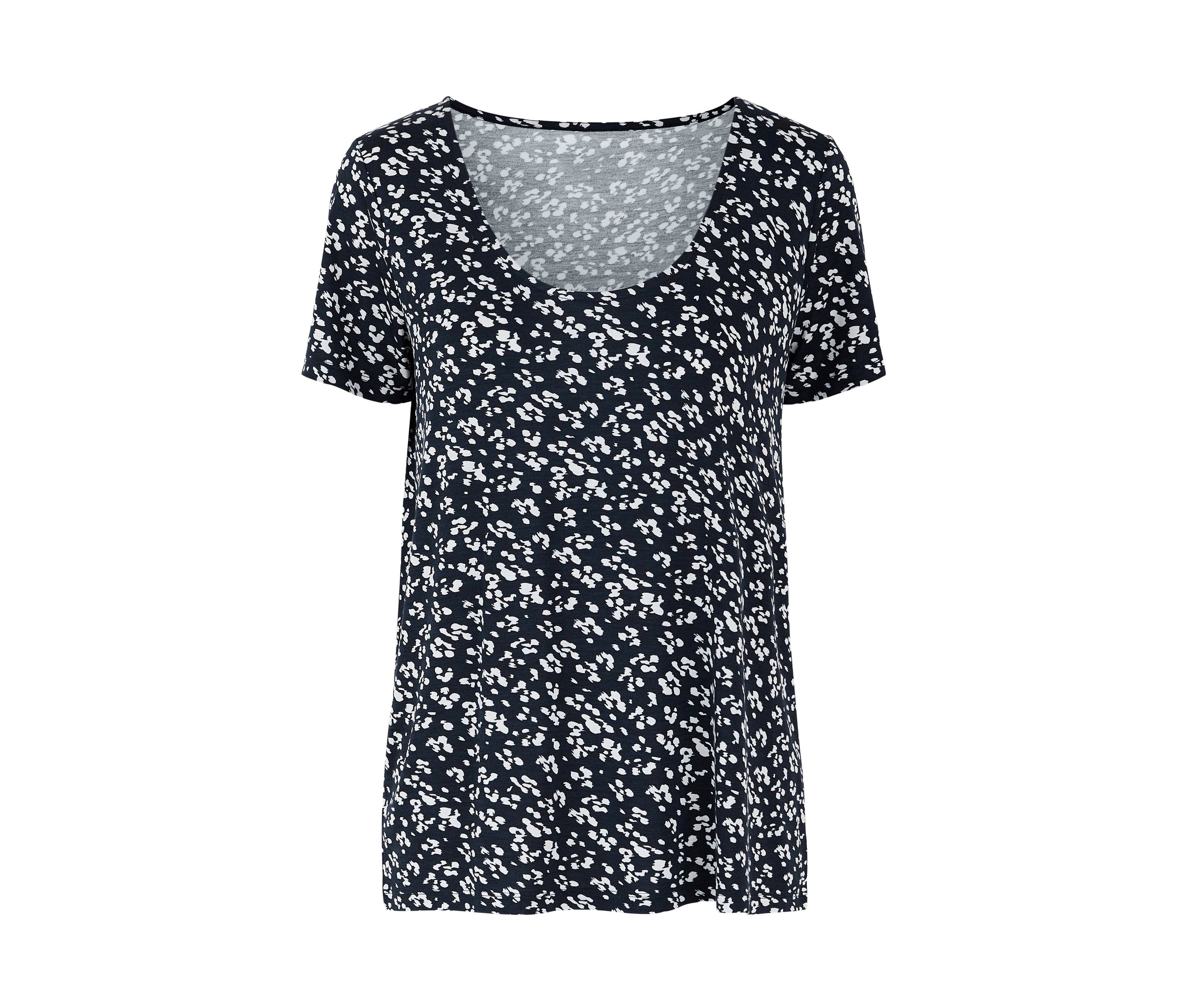 Tchibo - Bluzka z nadrukiem na całości materiału- biały/niebieski