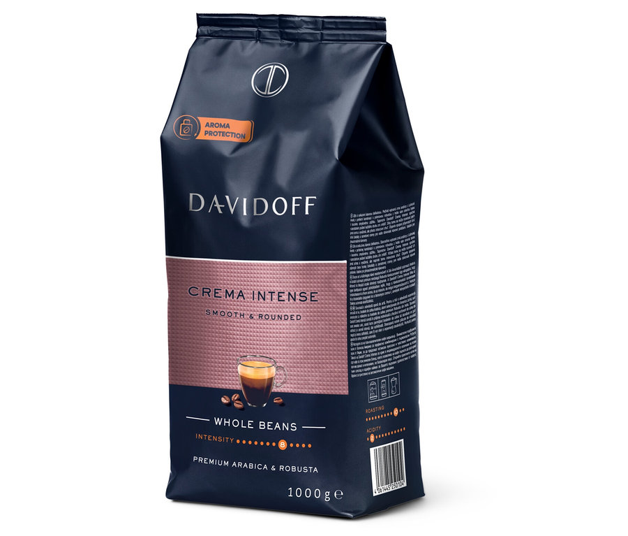 Opakowanie kawy ziarnistej Davidoff Crema Intense 1000g.