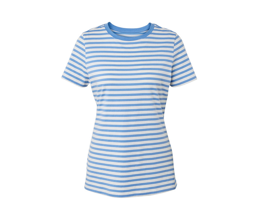 Koszulka w paski, jasnoniebiesko-biała.