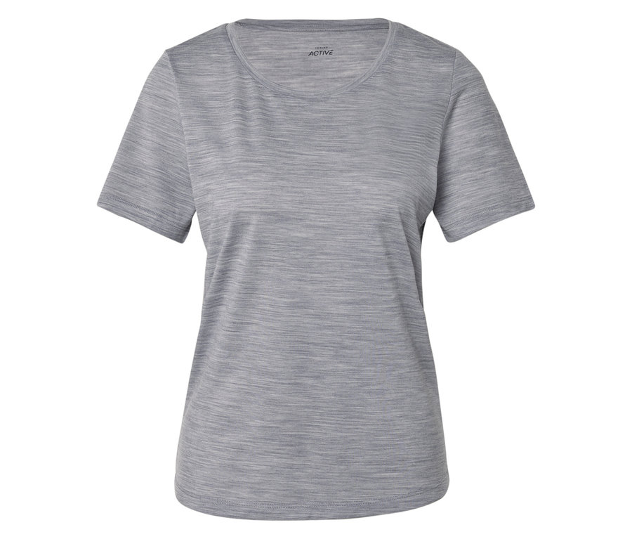 Szara koszulka ACTIVE z krótkim rękawem i okrągłym dekoltem.