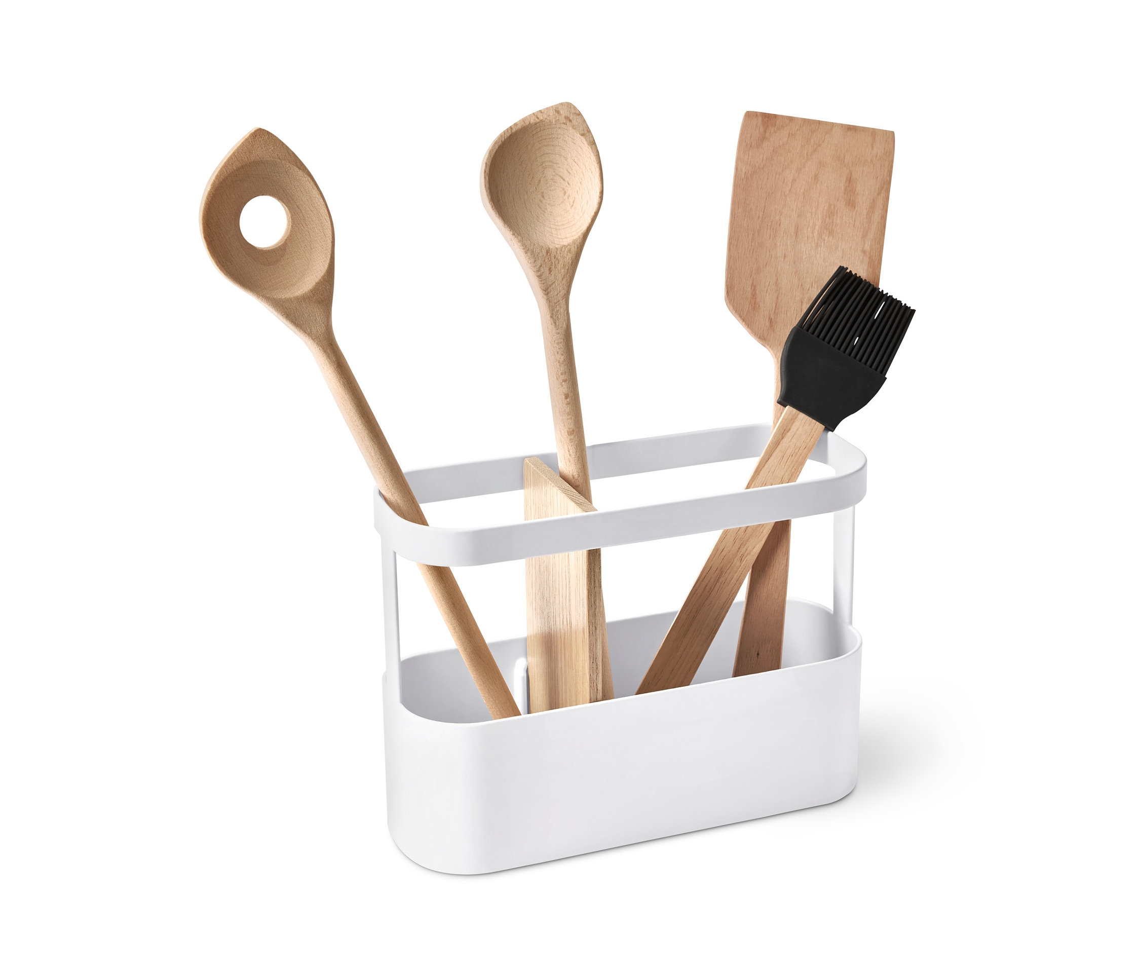 Tchibo - Stojak na przybory - kolor: brązowy/biały