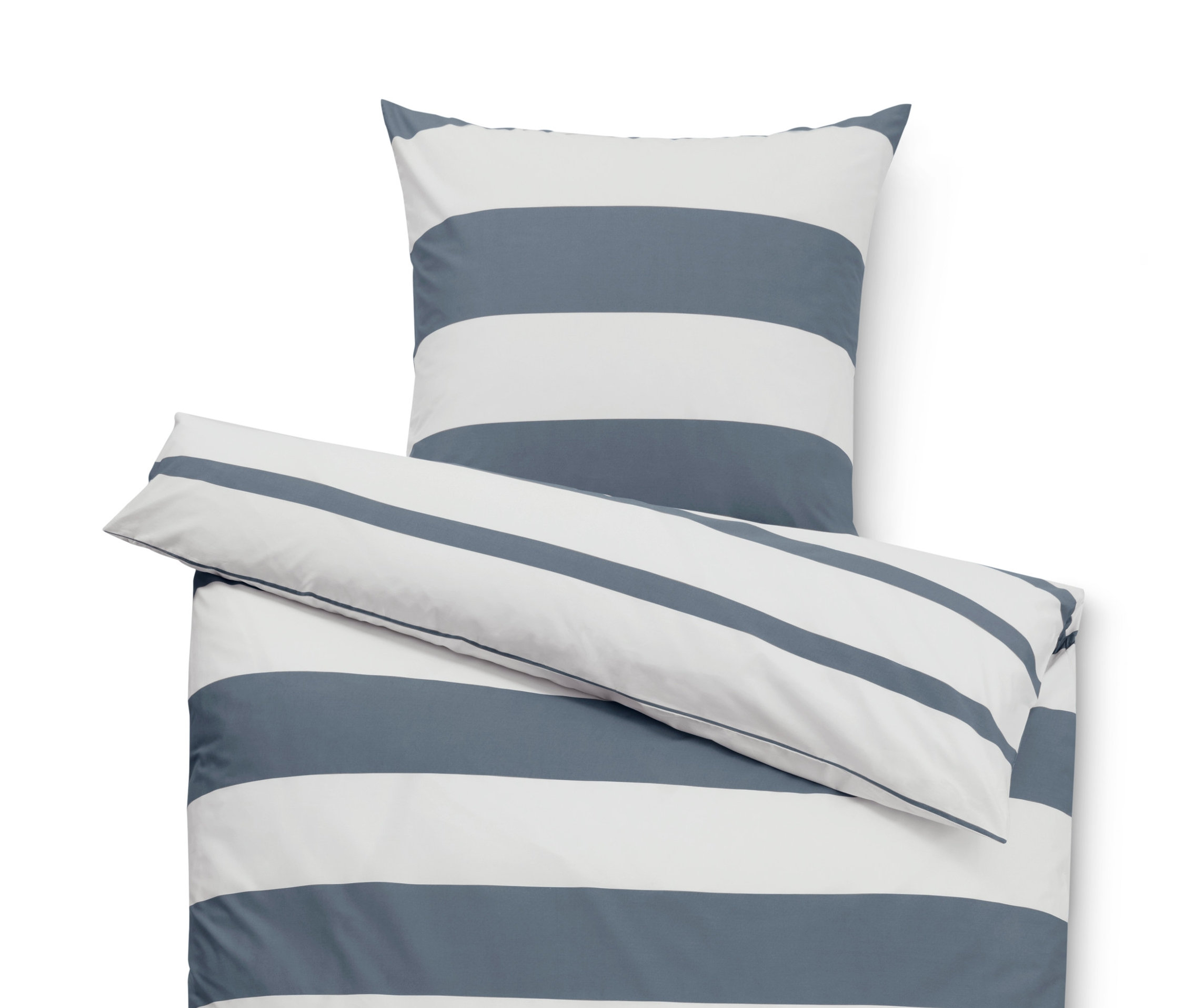 Tchibo - Pościel bawełniana premium - kolor: biały/niebieski