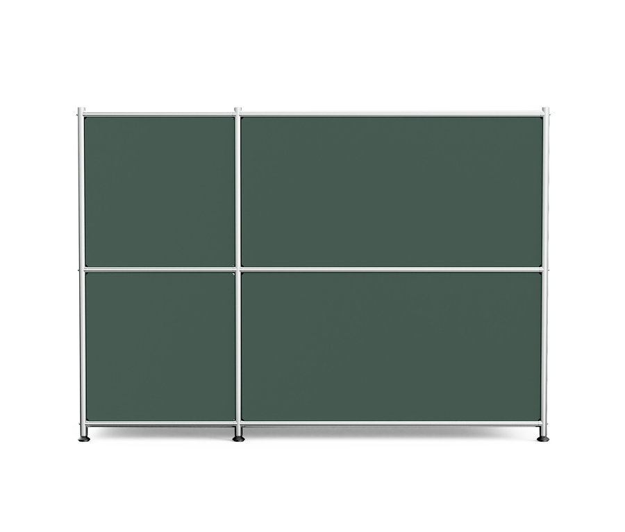 Oliwkowa metalowa szafka typu sideboard „CN3” z 2 klapami.