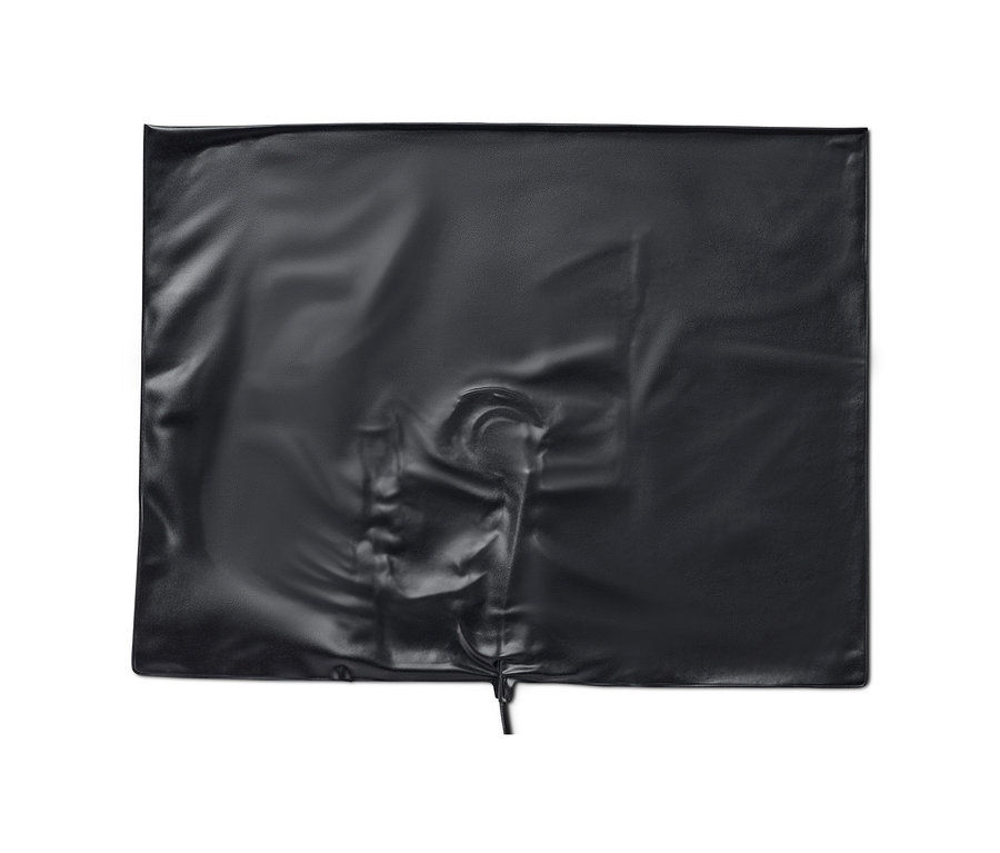 Czarna podkładka pod wycieraczkę z czujnikiem i bożonarodzeniową muzyką.