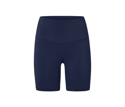 Granatowe krótkie legginsy sportowe.