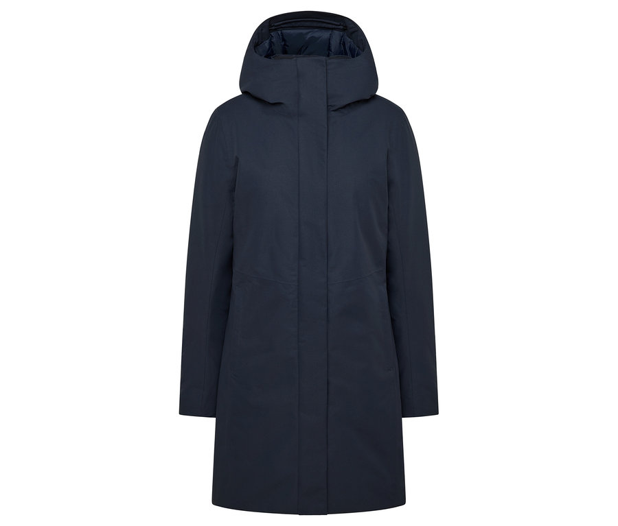 Niebieski płaszcz termiczny.